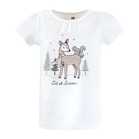 Hudson Baby Baby Girls Short Sleeve T-Shirts Winter Animals