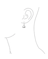 Bling Jewelry Simple Plain Puffed Teardrop Pear Shaped Rain Drop Earrings For Women Fishhook Threader Polish Sterling Silver Inch