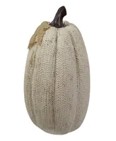 6.25" White Pumpkin Autumn Harvest Thanksgiving Tabletop Decoration