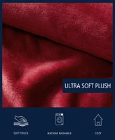 Nautica Solid Ultra Soft Plush Fleece Blanket