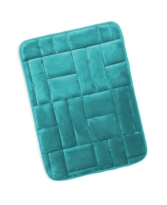Ultra Soft Non-Slip Plush Memory Foam Bath Rug - Small 17"x24" - Tiled Design