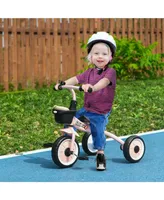 Qaba Kids Tricycle for Toddlers Age 2-5 with Adjustable Seat, Toddler Bike for Children with Basket, Bell, Handlebar Grips