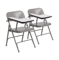 Emma+Oliver 2 Pack Premium Steel Folding Chair With Right Handed Tablet Arm