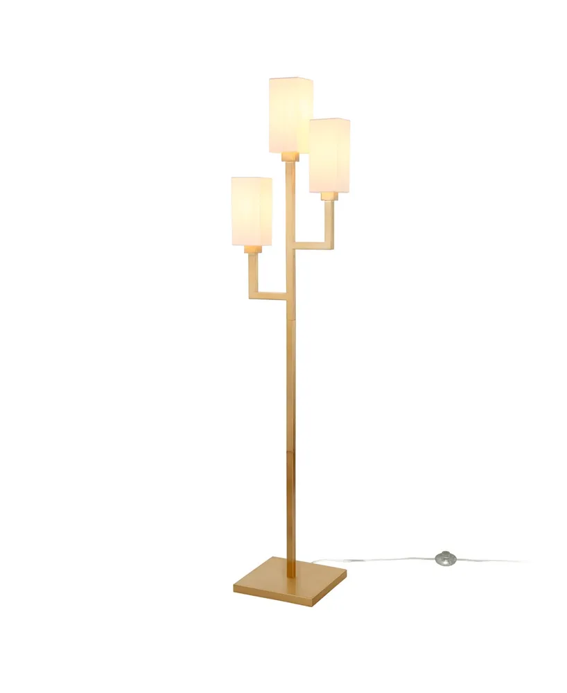 Hudson & Canal Basso 69" Linen Shade 3-Light Torchiere Floor Lamp