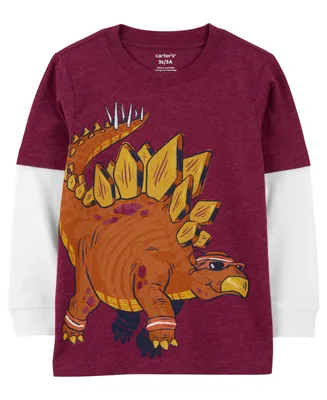 Carter's Toddler Boys Dinosaur Layered Look Jersey Shirt
