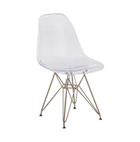 Emma+Oliver Ghost Chair With Gold Metal Base