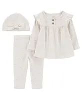 Carter's Baby Girls Take Me Home Top, Pants and Beanie, 3 Piece Set