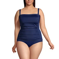 Lands' End Plus Chlorine Resistant Bandeau Tankini Swimsuit Top with Removable Adjustable Straps