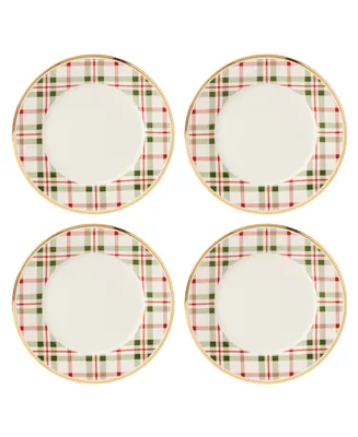 Lenox Holiday Plaid Porcelain Dinner Plates, Set Of 4