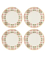 Lenox Holiday Plaid Porcelain Dinner Plates, Set Of 4