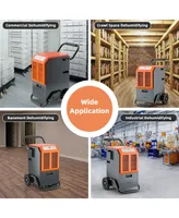 Costway 163 Ppd Portable Commercial Dehumidifier w/Water Tank&Drainage Pipe for Basement