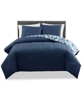 Keeco Watercolor Damask 3-Pc. Comforter Set, Created for Macy's