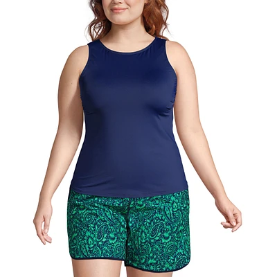 Lands' End Women's Dd-Cup High Neck Upf 50 Modest Tankini Swimsuit Top