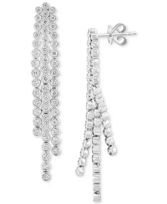 Effy Diamond Triple Strand Drop Earrings (1-1/4 ct. t.w.) in 14k White Gold