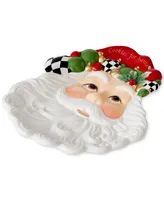 Spode Christmas Tree Black and White Santa Plate