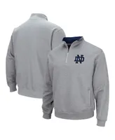 Men's Colosseum Heathered Gray Notre Dame Fighting Irish Tortugas Team Logo Quarter-Zip Jacket