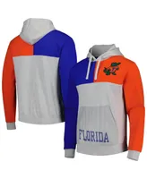 Men's Mitchell & Ness Heather Gray Florida Gators Tie-Breaker Pullover Hoodie