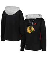 Women's adidas Black Chicago Blackhawks Skate Lace Team Pullover Hoodie