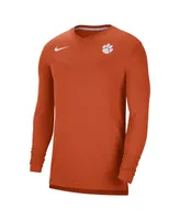 Men's Nike Orange Clemson Tigers 2022 Coach Performance Long Sleeve V-Neck T-shirt