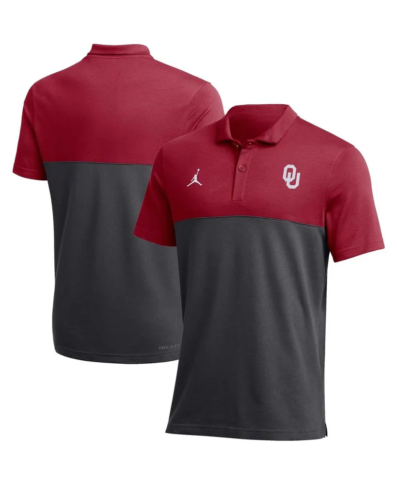 Men's Jordan Crimson Oklahoma Sooners 2022 Coaches Performance Polo Shirt