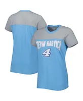 Women's G-iii 4Her by Carl Banks Light Blue, Gray Kevin Harvick Box Score T-shirt