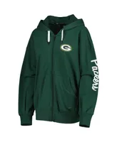 Women's Msx by Michael Strahan Green Green Bay Packers Emerson Lightweight Full-Zip Hoodie