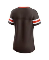 Women's Fanatics Brown Cleveland Browns Original State Lace-Up T-shirt