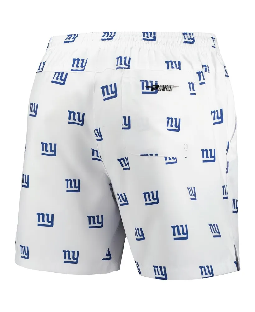 Men's Pro Standard White New York Giants Allover Print Mini Logo Shorts