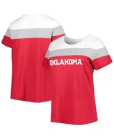 Women's Crimson Oklahoma Sooners Plus Split Body T-shirt