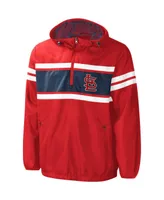 Men's G-iii Sports by Carl Banks Red St. Louis Cardinals Game Score Quarter-Zip Windbreaker