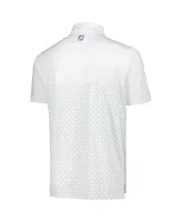 Men's FootJoy White Arnold Palmer Invitational Engineered Foulard Lisle Polo Shirt