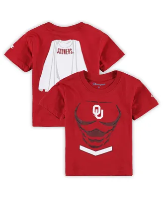 Toddler Boys and Girls Champion Crimson Oklahoma Sooners Super Hero T-shirt