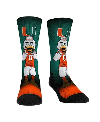 Men's and Women's Rock 'Em Socks Miami Hurricanes Mascot Pump Up Crew Socks