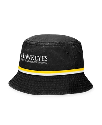 Men's Top of the World Black Iowa Hawkeyes Ace Bucket Hat