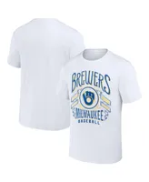 Men's Darius Rucker Collection by Fanatics White Milwaukee Brewers Distressed Rock T-shirt