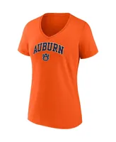 Women's Fanatics Orange Auburn Tigers Evergreen Campus V-Neck T-shirt