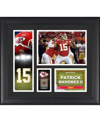 Patrick Mahomes Ii Kansas City Chiefs Framed 15" x 17" Player Collage with a Piece of Game-Used Football
