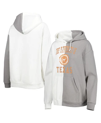 Women's Gameday Couture Gray, White Texas Longhorns Split Pullover Hoodie