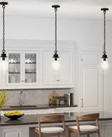 Hudson & Canal Annie 9.13" Glass Shade Wide Pendant