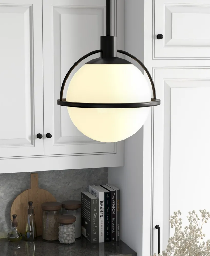 Hudson & Canal Cieonna 9.38" Glass Shade Wide Pendant