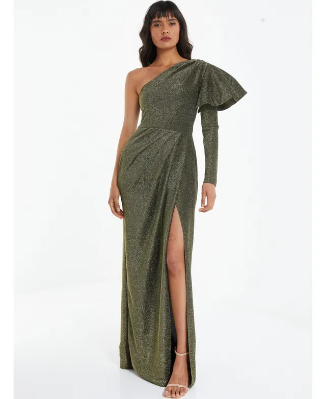 Quiz Women's Metallic One Sleeve Maxi Dress | Connecticut Post Mall