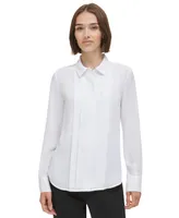 Calvin Klein Women's Pleat-Front Long-Sleeve Shirt