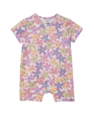 Cotton On Baby Girls Printed Short Sleeved Romper