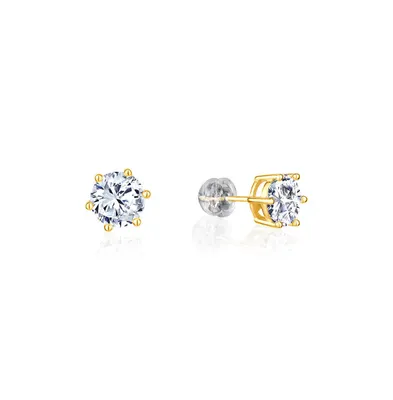 5A Cubic Zirconia 7mm Geometric Stud Earrings