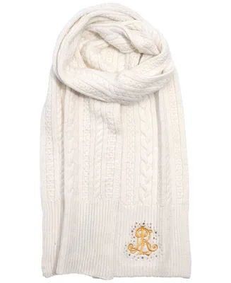 Lauren Ralph Stone Logo Cable Scarf