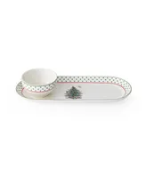 Spode Christmas Tree Polka Dot Chip & Dip