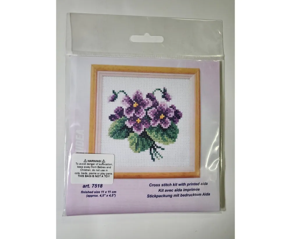 Orchidea Stamped Cross stitch kit "Violets " 7518 - Assorted Pre