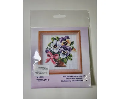Orchidea Stamped Cross stitch kit "Pansies " 7591 - Assorted Pre