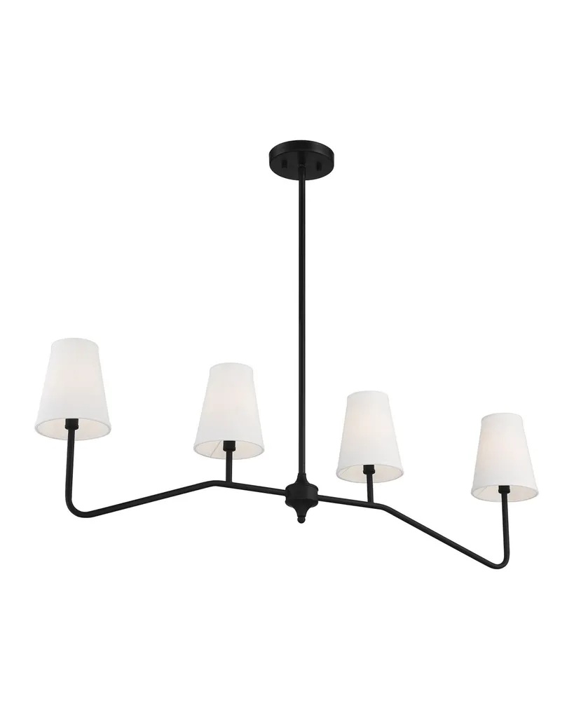 Trade Winds Lighting 4-Light Linear Pendant Light In Matte Black