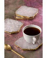 Gauri Kohli Dazzle Rose Quartz Coasters, Set of 4